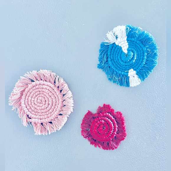 NEW: [2pc Set] Soul Embellishment’s Hand Woven Macrame Car Decor Coasters - Picture 15 of 17